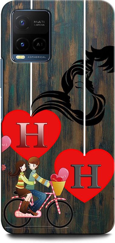 ORBIQE Back Cover for Vivo Y21T V2135 HH, H LOVE H, H LETTER, HH NAME  (Multicolor, Hard Case, Pack of: 1)