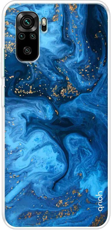 QRIOH Back Cover for Redmi Note 10  (Blue, Grip Case, Silicon, Pack of: 1)