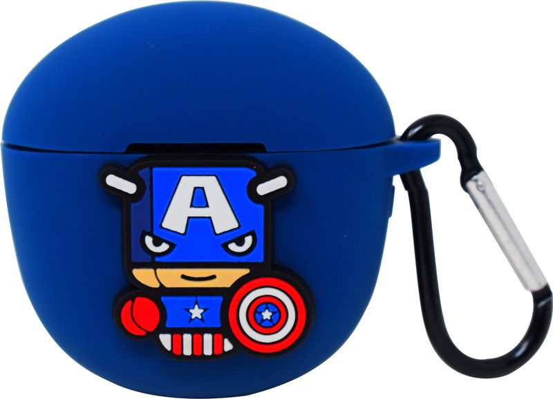 LATALI Silicone Pull String Headphone Case  (Captain america dark blue)