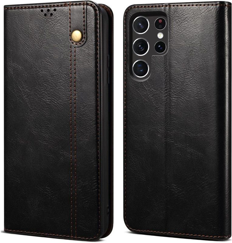 Cubix Flip Cover for Samsung Galaxy S22 ULTRA  (Black, Magnetic Case, Pack of: 1)