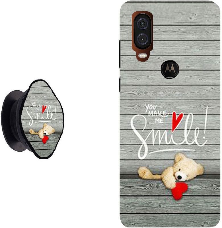 KIZIN Back Cover for Moto One Vision  (Grey, Cases with Holder)