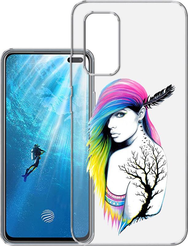 HANIRY Back Cover for Vivo V19 / 1933 back cover / GIRL PAINTING / Designer / PNG_34  (Multicolor, Flexible, Silicon, Pack of: 1)