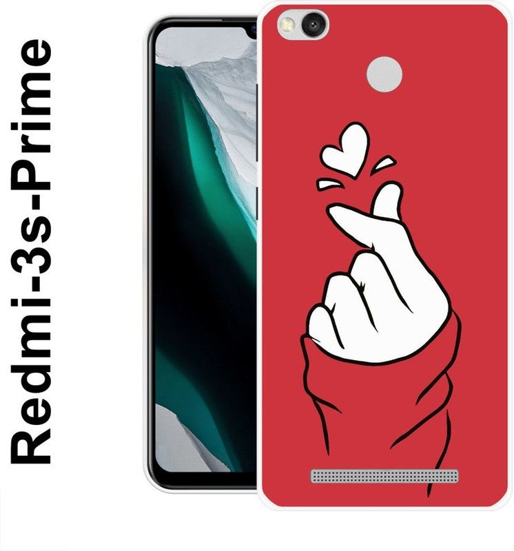 KLC Back Cover for Redmi 3s Prime  (Red, White, Silicon)