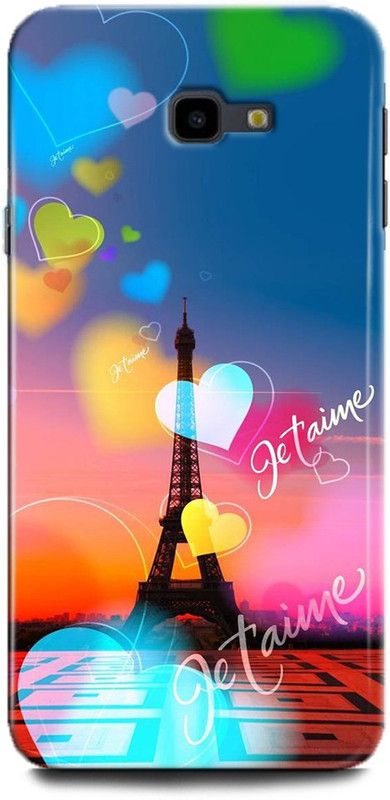 WallCraft Back Cover for SAMSUNG Galaxy J4 Plus EIFFEL TOWER, PARIS, HEARTS, LOVE, COLORFUL  (Multicolor, Dual Protection, Pack of: 1)