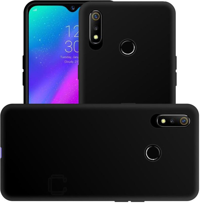 CASE CREATION Back Cover for Realme 3 Soft Fabric Case Hybrid Protective Mobile Cover  (Black, Grip Case, Pack of: 1)