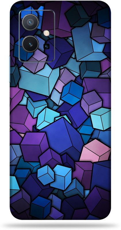 OggyBaba Vivo Y75 5G Mobile Skin  (Cubes Vector Multicolor Skin With Ultra Matte Finish)