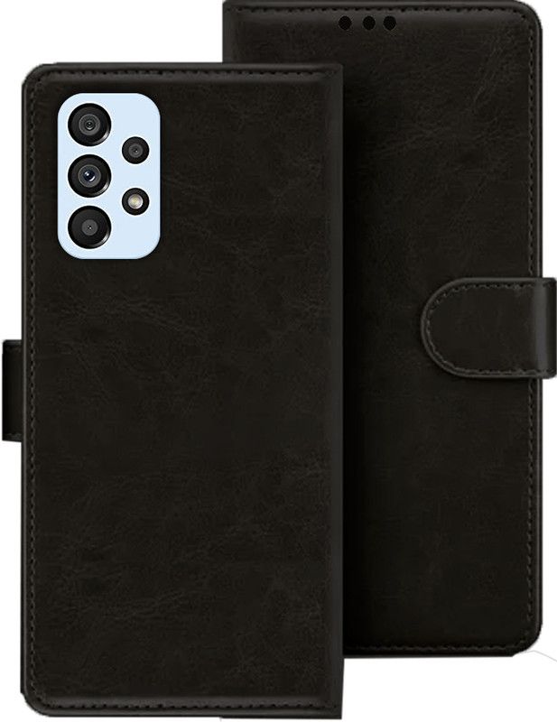 HANIRY Flip Cover for Samsung A23 5G flip cover | SM-A236U flip cover | Black  (Black, Magnetic Case, Pack of: 1)