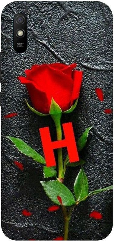 PHONE WALEY.COM Back Cover for Redmi 9i ,MZB080UIN , H letter,H name H word  (Red, Hard Case, Pack of: 1)