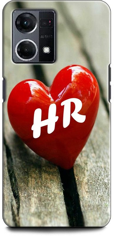INDICRAFT Back Cover for OPPO F21 Pro, CPH2363 H R, H LOVES R, NAME, ALPHABET, HR LOVE, HART, BLUE  (Multicolor, Shock Proof, Pack of: 1)