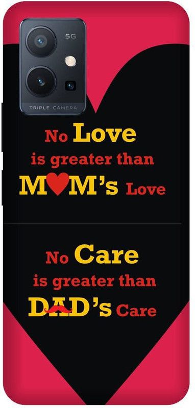 SAVETREE Back Cover for Vivo Y75 5G,V2117,MOM DAD,MOM LOVE,DAD LOVE,CARE  (Multicolor, Dual Protection, Pack of: 1)