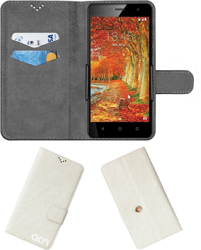 ACM Flip Cover for Jivi Prime P300  (White, Cases with Holder, Pack of: 1)