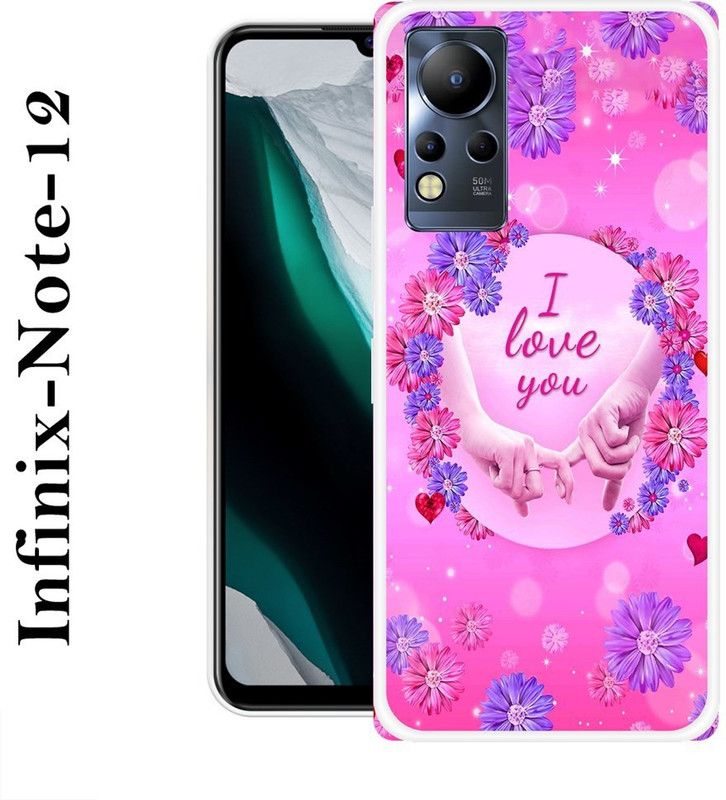 REALKING Back Cover for Infinix Note 12  (Pink, Purple, Grip Case, Silicon)