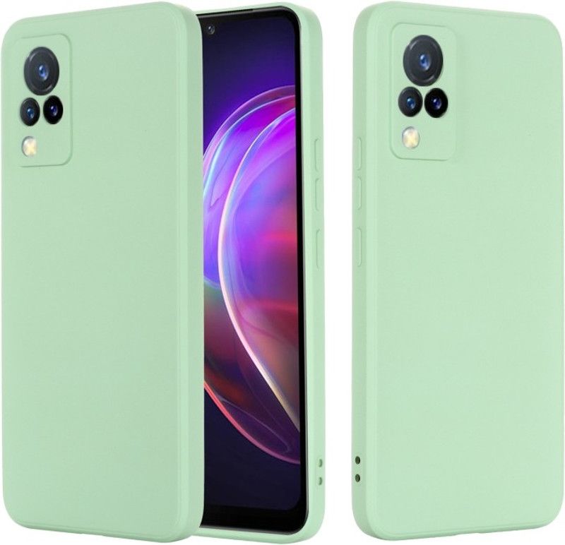 Wellchoice Back Cover for VIVO V20, VIVO V21E 4G ( Liquid Silicone )  (Green, Grip Case, Silicon, Pack of: 1)