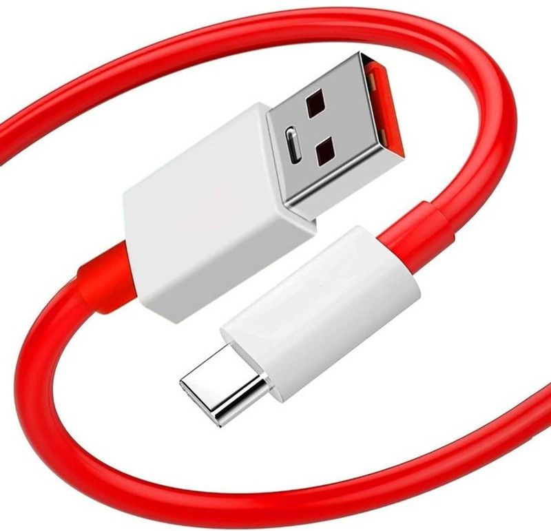 RRBC USB Type C Cable 6.5 A 1.00362999999995 m Copper Braiding mi 33w adapter  (Compatible with 50W/5A FAST CHARGING CABLE TYPE C SUPPORT VOOC / DART / DASH / WARP, Red, One Cable)