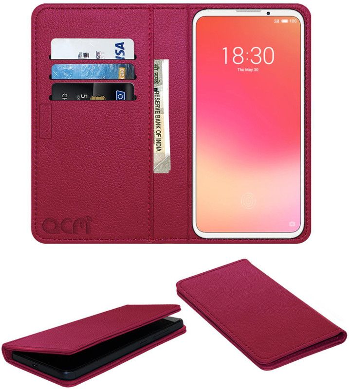 ACM Flip Cover for Meizu 16xs  (Pink, Cases with Holder, Pack of: 1)