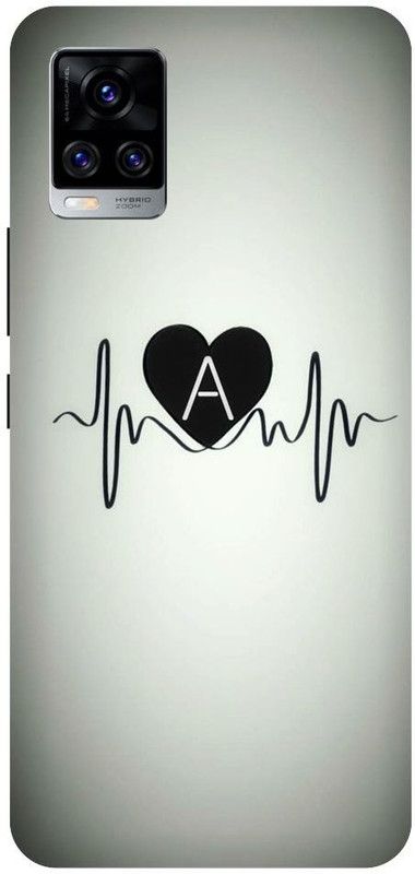 URCHIN Back Cover for Vivo V20 heartbeat, A, Latter A, Love, Heart  (Multicolor, Shock Proof, Pack of: 1)