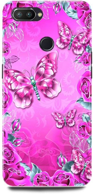 JUGGA Back Cover for OPPO F9 Pro, CPH1823, ROSE GOLDEN BUTTERFLY, CUTE BUTTERFLY , FLOWERS  (Pink, Hard Case, Pack of: 1)