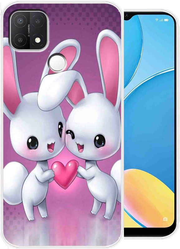 SuperQueen Back Cover for Oppo A15s  (Pink, White, Flexible, Silicon)