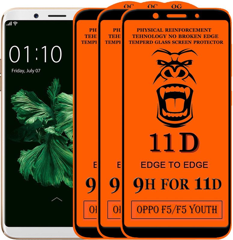 Xester Edge To Edge Tempered Glass for Oppo F5  (Pack of 3)
