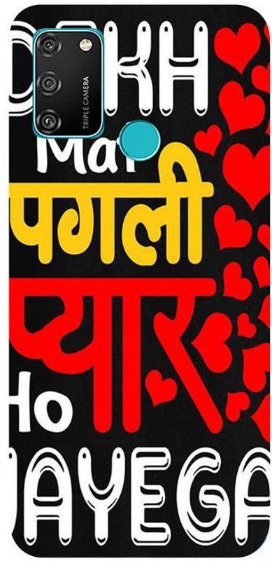 Skyhawk Back Cover for honor 9A Dekh Mat Pagli Pyar Ho Jayega  (Multicolor, Waterproof, Silicon, Pack of: 1)