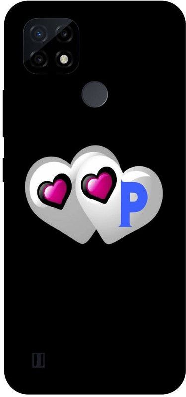 THESTONEWELL Back Cover for Rralme C21 p letter p alphabet p word p name cases cover  (Multicolor, Shock Proof, Pack of: 1)