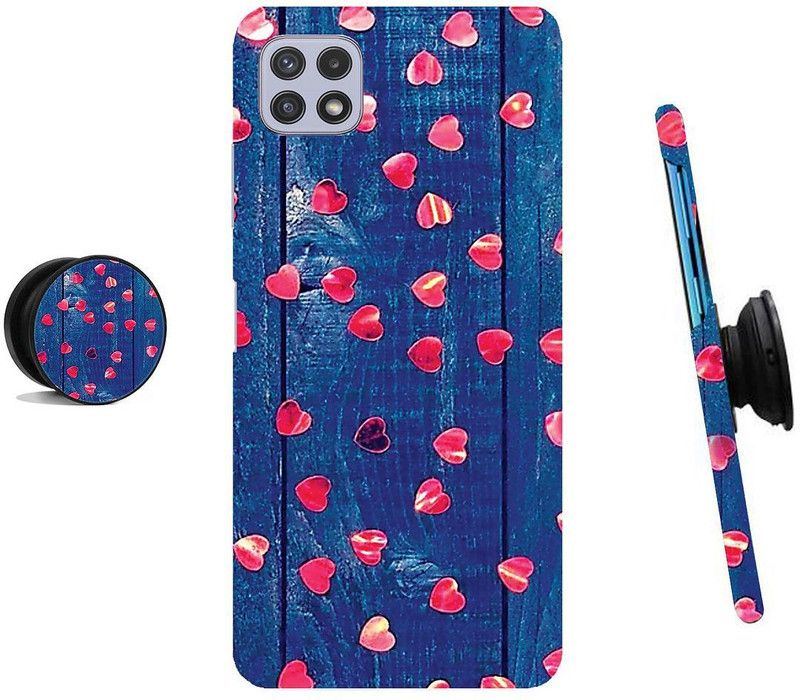 MY SWAG Back Cover for Samsung Galaxy F42 5G, Samsung Galaxy A22 5G  (Blue, Pink, Cases with Holder)