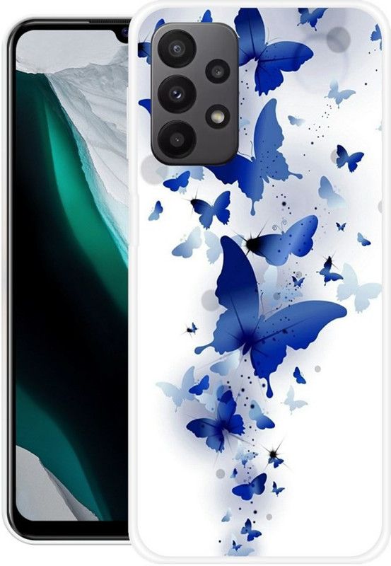 Pedimore Back Cover for Samsung Galaxy A23  (Blue, White, Silicon)
