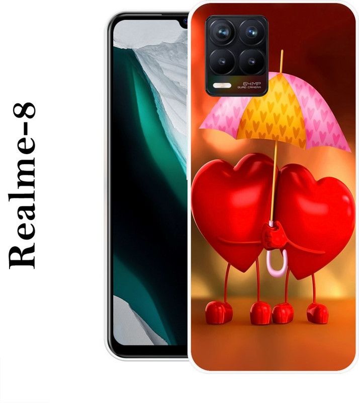 SHIVKUDI Back Cover for Realme 8  (Multicolor, Grip Case, Silicon)
