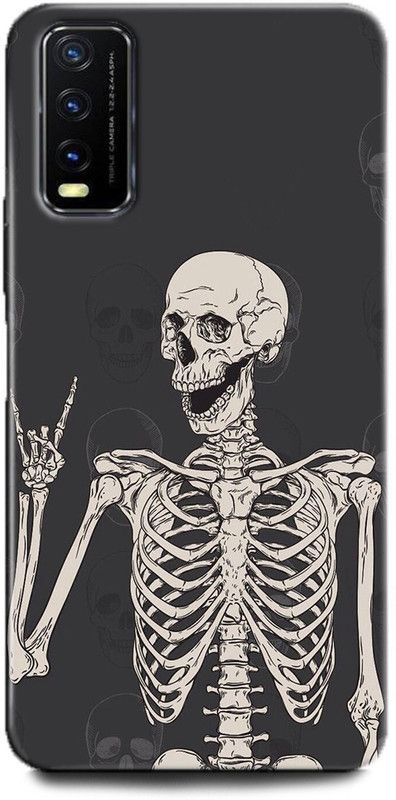 INDICRAFT Back Cover for Vivo Y12G, V2068 SKULL, SCARY, CARTOON, MONSTER  (Multicolor, Dual Protection, Pack of: 1)