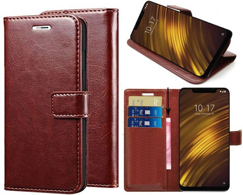 Carnage Flip Cover for VIVO Y55s  (Brown, Dual Protection)