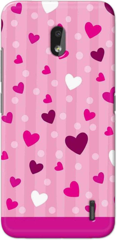 NDCOM Back Cover for Nokia 2.2 Love Hearts Stripes Printed  (Multicolor, Hard Case, Pack of: 1)