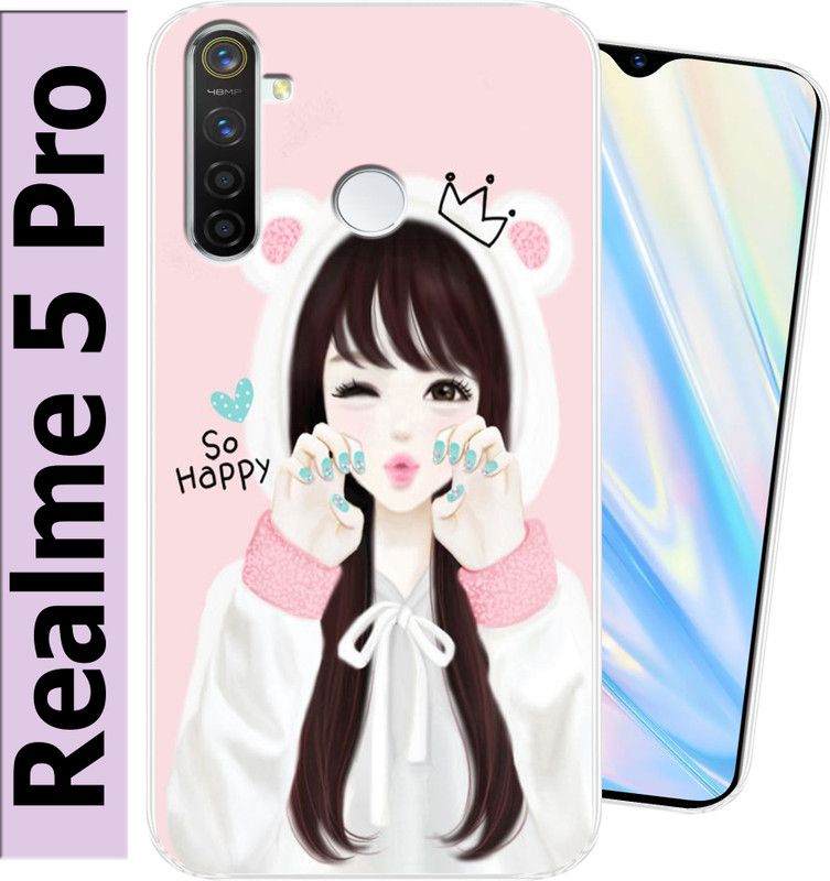 Goldista Back Cover for Realme 5 Pro  (Multicolor, Flexible, Silicon, Pack of: 1)