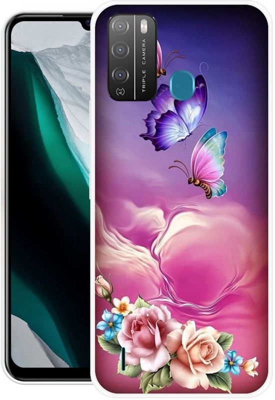 Krtagy Back Cover for Itel Vision 1 Pro  (Blue, Pink, Dual Protection, Silicon, Pack of: 1)