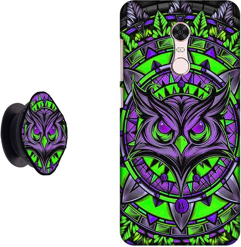 Hello Case Back Cover for Mi Redmi 5  (Green, Purple, Cases with Holder, Pack of: 2)