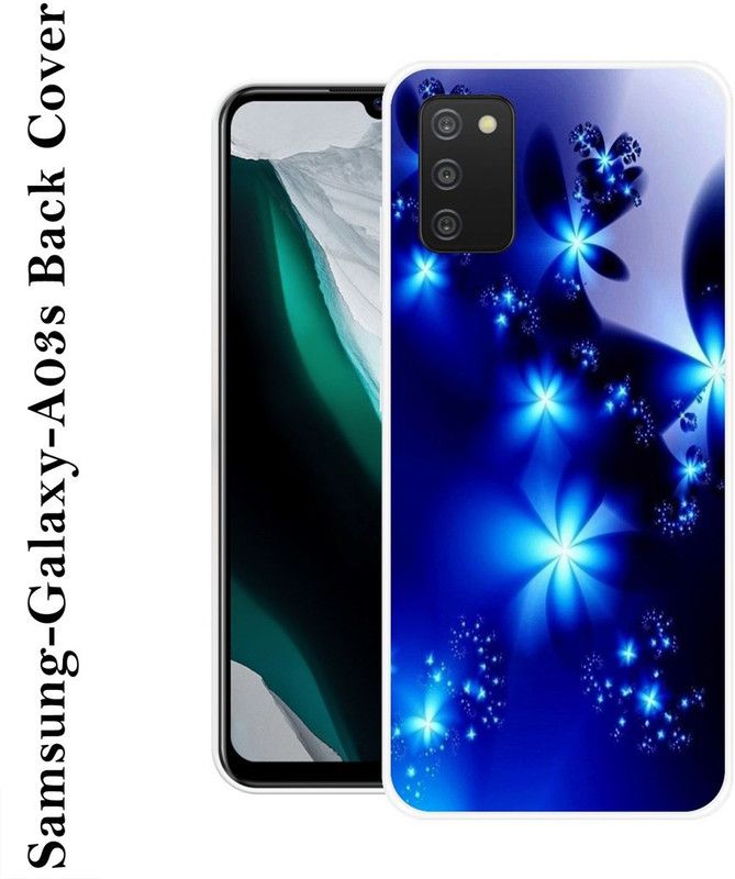 SHIVKUDI Back Cover for Samsung Galaxy A03s  (Blue, Silver, Hard Case, Silicon)