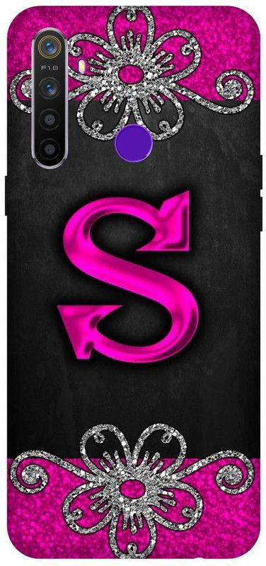 3D U PRINT Back Cover for Realme 5i,RMX2030, S letter,S name S word  (Pink, Waterproof, Pack of: 1)