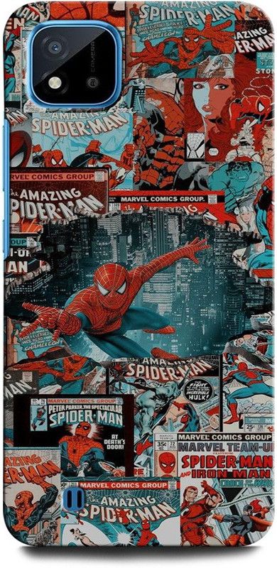 GRAFIQE Back Cover for Realme C11 2021 SPIDERMAN, SPIDERMAN LOGO, SPIDERMAN, IRON MAN  (Multicolor, Shock Proof)