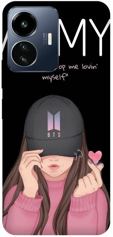 DIKRO Back Cover for IQOO Z6 Lite 5G, I2208, BTS, ARMY, GIRL, SINGER, MUSIC, CAP, GIRL  (Pink, Hard Case, Pack of: 1)