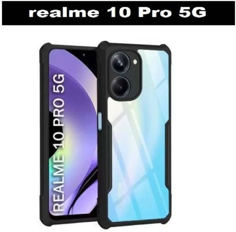 NIKICOVER Front & Back Case for Realme 10 Pro 5G, Realme 10 Pro 5G – shock proof cover  (Black, Transparent, Shock Proof, Pack of: 1)