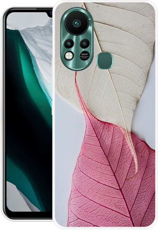 vaidik Back Cover for Infinix Hot 11s  (White, Pink, Dual Protection, Silicon, Pack of: 1)