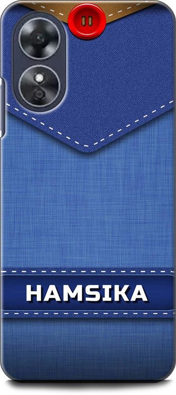 WallCraft Back Cover for OPPO A17, CPH2477 HAMSIKA NAME, H LETTER, BLUE, JEANS, ALPHABET, DESIGN  (Multicolor, Dual Protection, Pack of: 1)