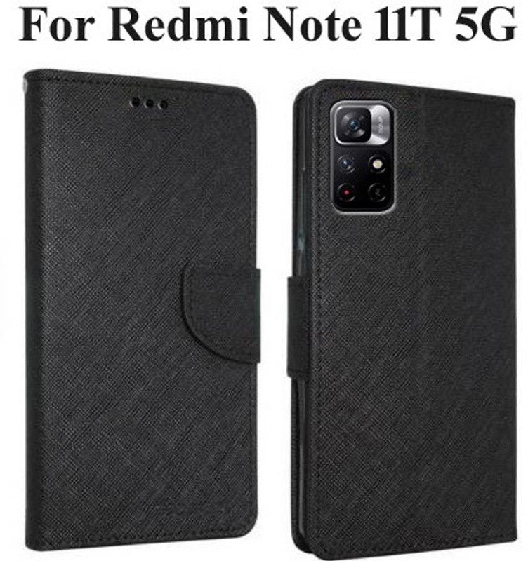 Krumholz Flip Cover for Redmi Note 11T 5G, POCO M4 Pro 5G  (Black, Dual Protection, Pack of: 1)