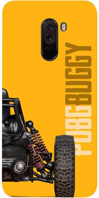 Golden mask Back Cover for Poco F1  (Yellow, Black, Silicon)
