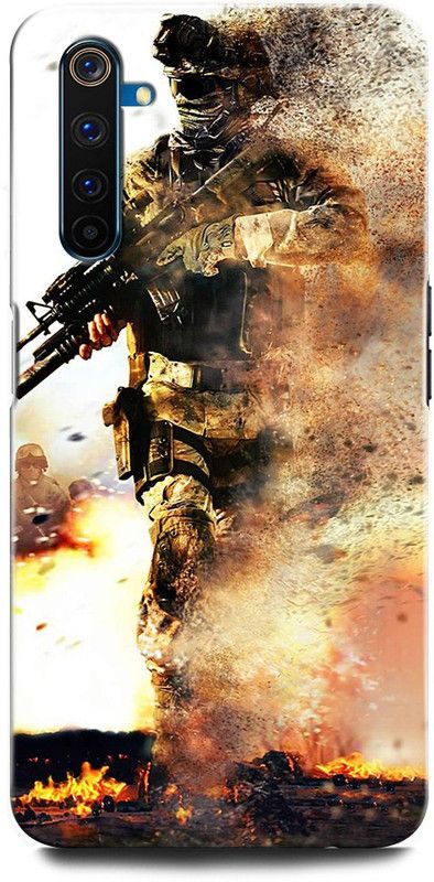 ORBIQE Back Cover for Realme 6 RMX2001 ARMY, TXTURE, ARMY UNIFORM, MILITARY, COMO, COMOFLAGE  (Multicolor, Shock Proof, Pack of: 1)