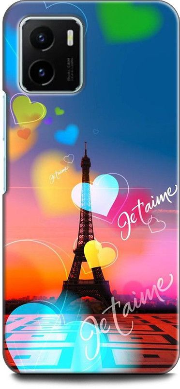 WallCraft Back Cover for Vivo Y15s, V2120 EIFFEL TOWER, PARIS, HEARTS, LOVE, COLORFUL  (Multicolor, Dual Protection, Pack of: 1)