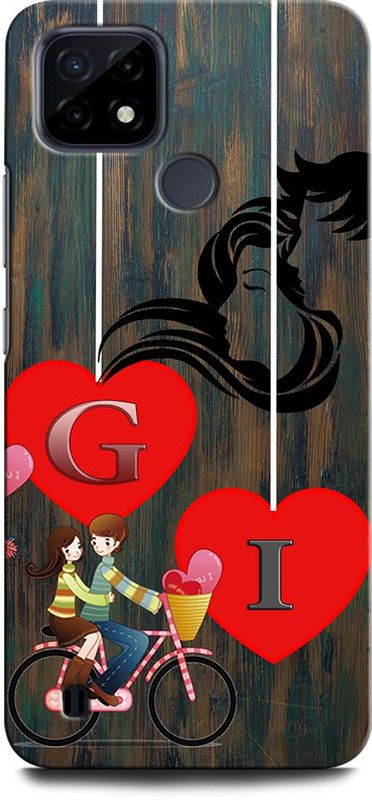 ORBIQE Back Cover for Realme C21Y RMX3261 RMX3263 GI, G LOVE I, I LOVE G, G LETTER, I LETTER, GI NAME  (Multicolor, Hard Case, Pack of: 1)