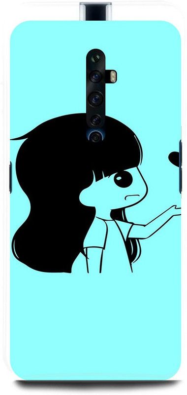 JUGGA Back Cover for Oppo Reno2 Z, CPH1945, CUTE, GIRL, LOVELY, GIRL, HEART, YELLOW, LOVE, COUPLE  (Blue, Hard Case, Pack of: 1)
