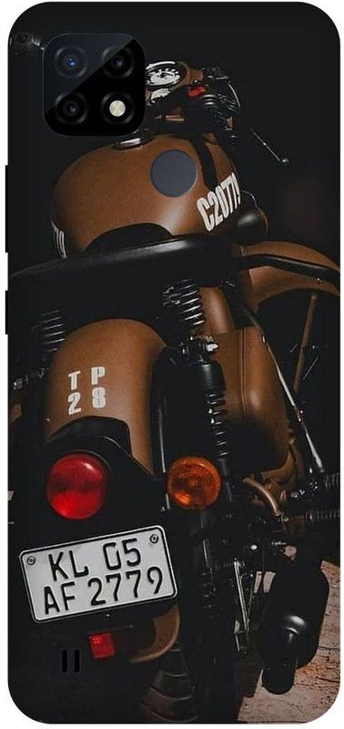 MS STYLISH Back Cover for realme C21Y, RMX3261, ROYAL, ENFIELD, SPORTS, BIKE, LOVER  (Khaki, Hard Case, Pack of: 1)
