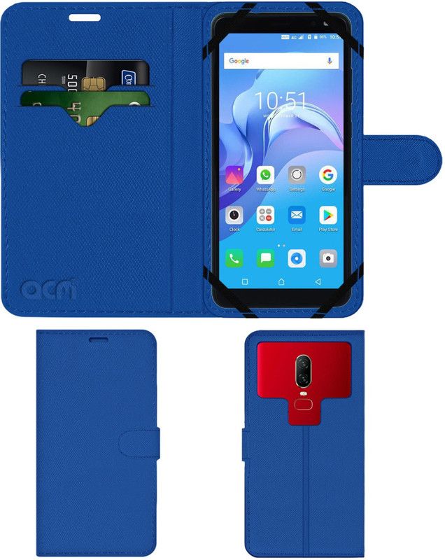 ACM Flip Cover for Ismart I1 Jumbo A9  (Blue, Cases with Holder, Pack of: 1)