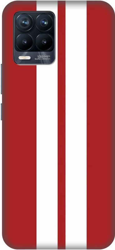 Lilliput Back Cover for Realme 8 Realme 8 Pro  (Red, White, Hard Case, Pack of: 1)